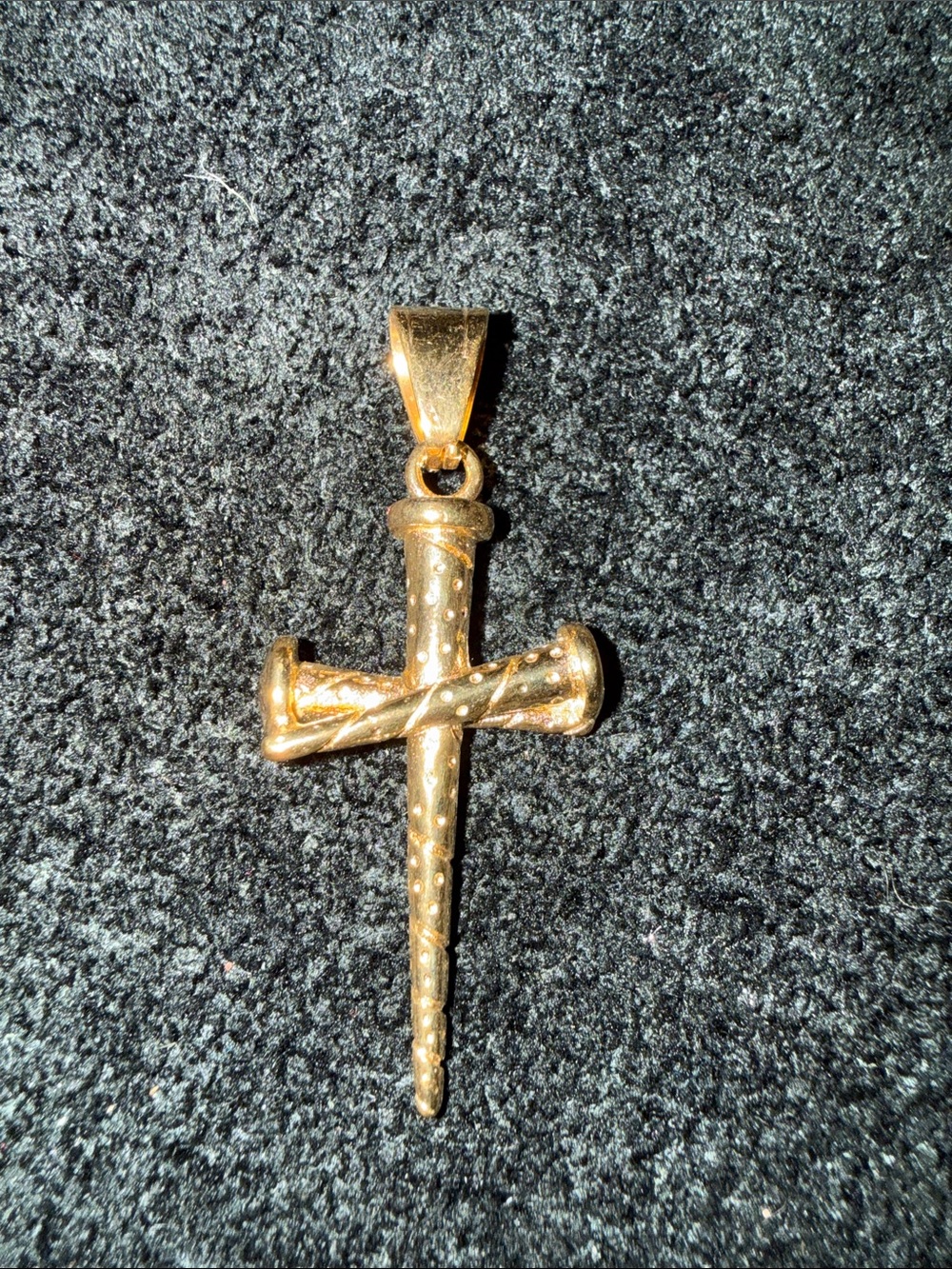 Gold Nail Cross Pendant Necklace - Women's Jewelry - Picture 2 of 2